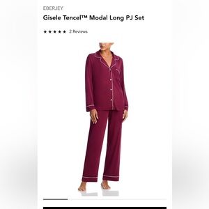 Eberjey Women's Gisele Tencel Modal Long PJ Set - Burgundy